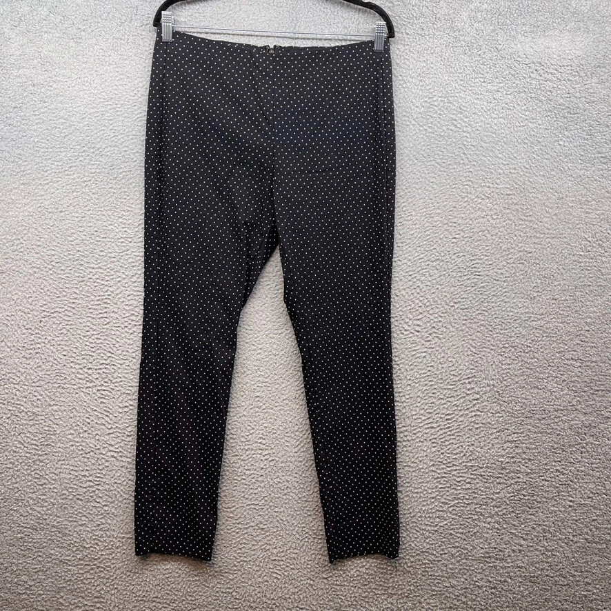 Who What Wear Womens Pants Black Polka Dot Skinny Mid Rise Zipper Size 16