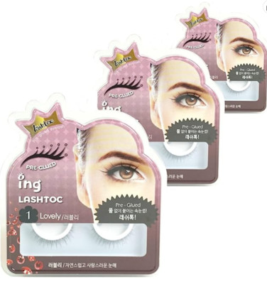 Ing Lashtoc Lovely Style Pre-Glued Natural Look Eyelashes Long-Lasting Reusable