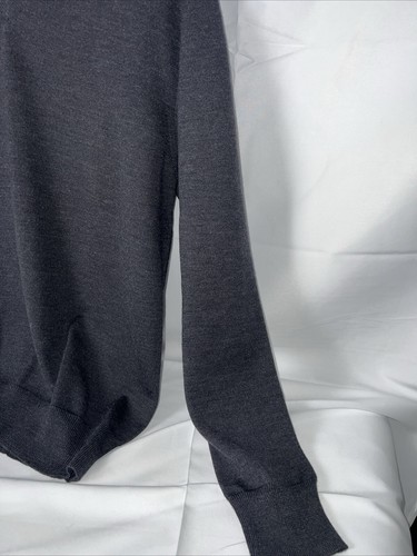DALMINE Uomo Vintage Merino Wool Sweater Dark Gray V Neck Size M -Made in Italy - Bild 4 von 5