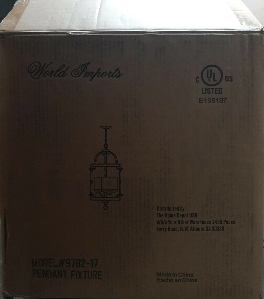 Colgante de peltre envejecido de 3 luces World Imports Tresor Collection Foto 3 de 4