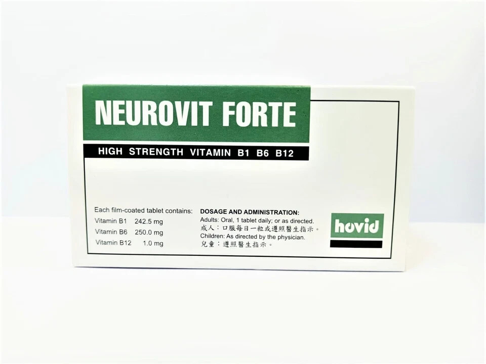 HOVID NEUROVIT FORTE VITAMINA B1 B6 B12 anni 100 per funzione nervosa foto 3