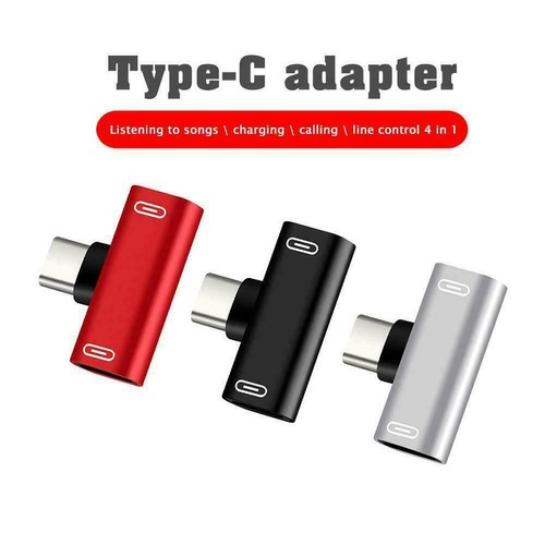 Dual Type C to USB-C Headphone Audio Charger Adapter Splitter Converter - Zdjęcie 3 z 14