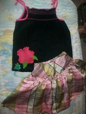 Girl's Children's Place Pink  Gold Plaid SKIRT  Top Excellent Condition Sz 4
