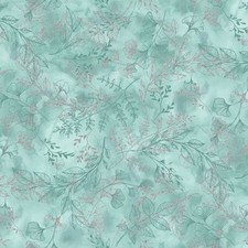 Fly Home For Winter By Hoffman Fabrics - Eucalyptus/Silver Leaf U4978-436S