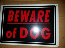 Lot of 2 Everbilt 10 in. x 14 in. Aluminum Beware of Dog Sign with preholes