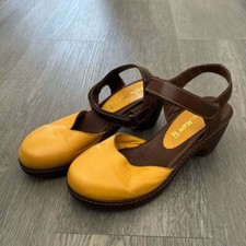Mustard Yellow Sofia Mare Block Strappy Clogs Size 38