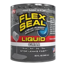 Flex Seal Liquid, 32 oz, Clear, Liquid Rubber Coating Sealant