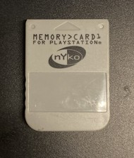 Nyko Memory Card For PlayStation 1 Grey 1 MB PS1 Expansion Gray