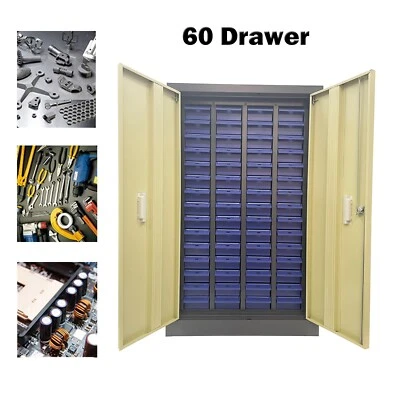 CHONGYTTUO 60 Drawer Metal Storage Cabinet with Door Bolt and Nut Tool Storage Shelving