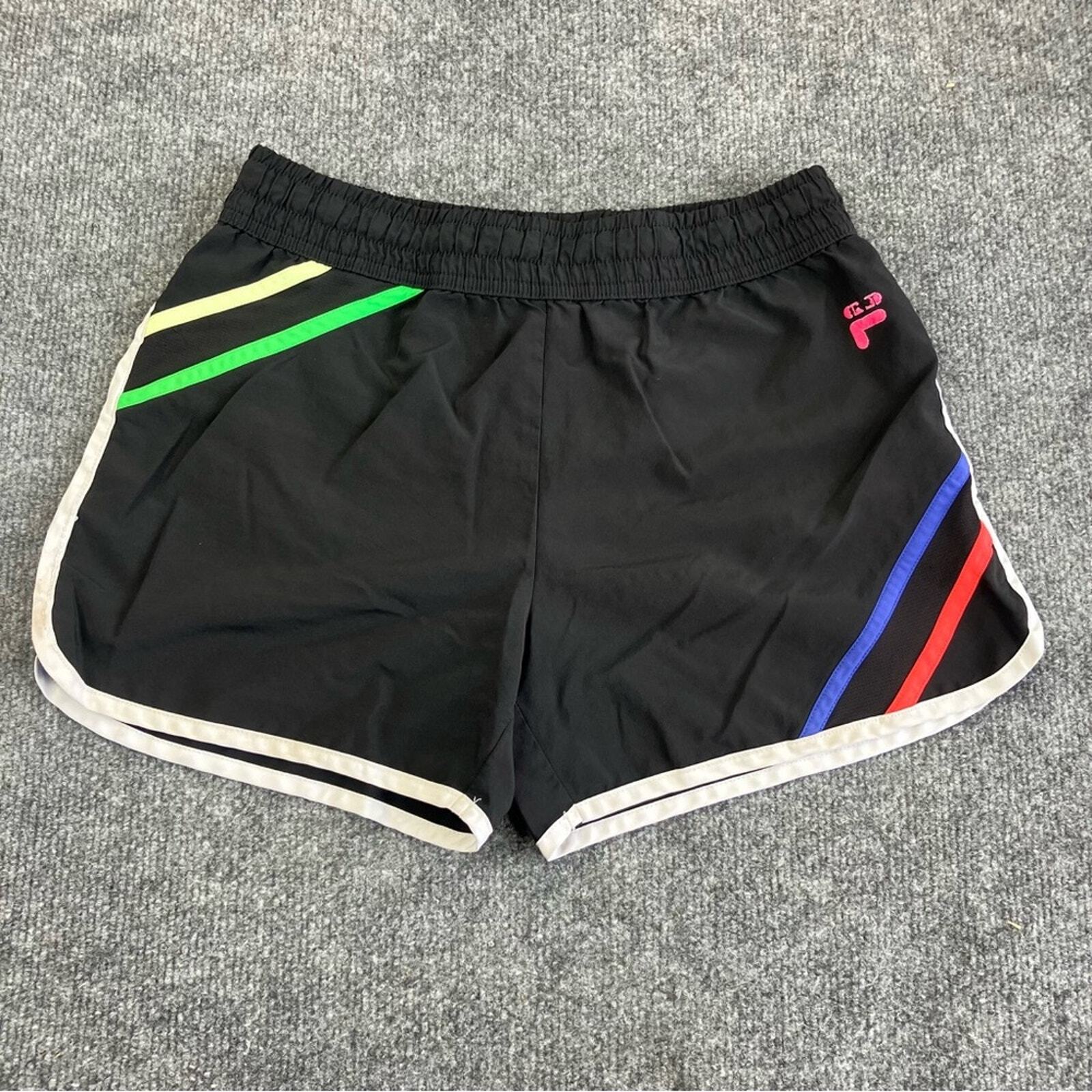 Pantaloncini sportivi Fila donna taglia large nero verde corsa jogging