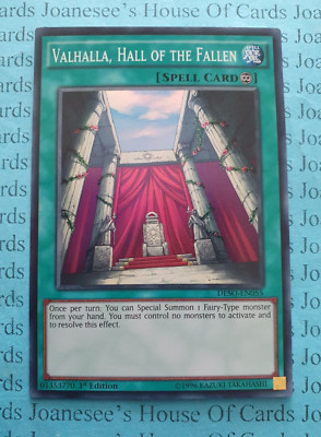 Yu-Gi-Oh! Karte 'Valhalla, Hall Of The Fallen' | DESO-EN055 | Super Rare | 1st Edition