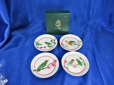 HTF 1989 LYNN CHASE 3 ¾” PARROTS OF PARADISE 4 COASTER SET JAPAN MINT IN BOX