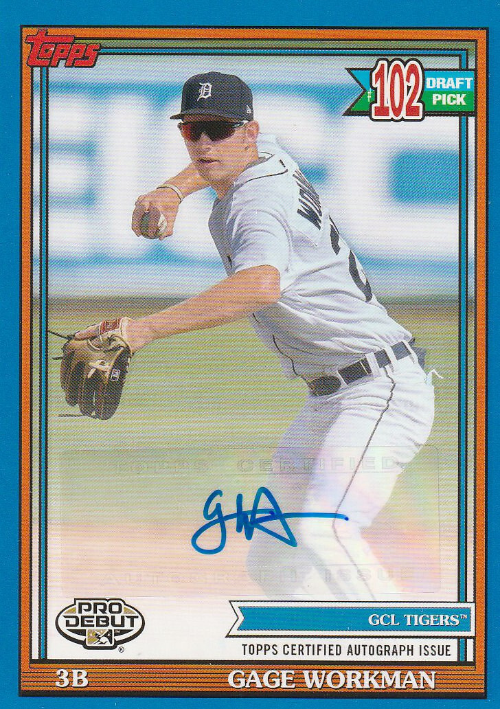 2021 Gage Workman Topps Pro Debut #PD-179 Blue Auto /150 - Tigers