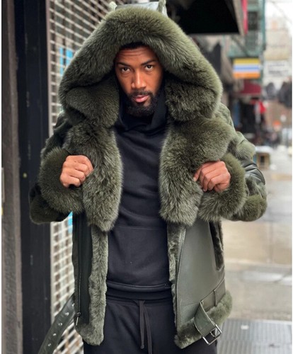 Men's Personality Warm Jackets Faux Fur 