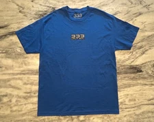 Half Evil Vintage Blue T-shirt Futuristic Logo Sz L