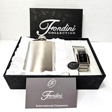 NEW Fondini Collection Stainless Steel Quartz Watch  Flask Great Groomsmen Gift