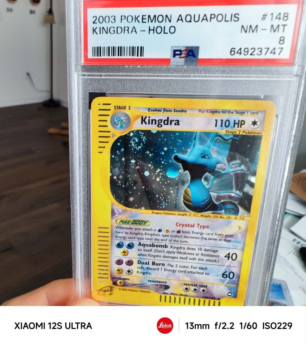 Perfect Swirl* Pokemon CRYSTAL KINGDRA Holo Secret Rare