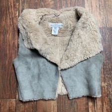 Girls Vest H M jacket size 6-8Y Faux Fur