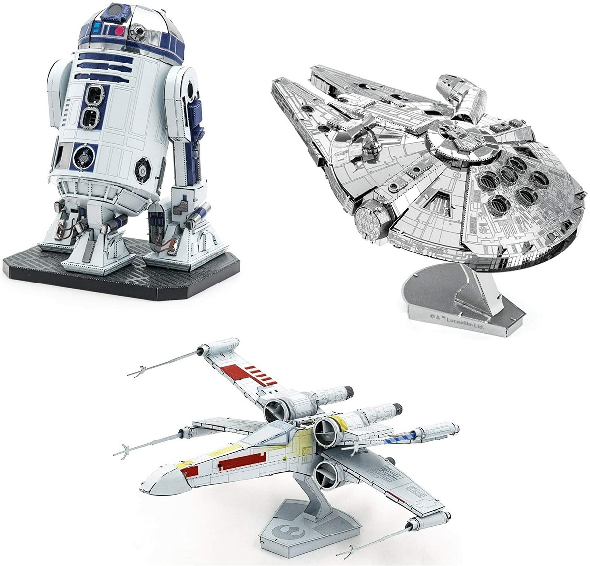 SET of 3 Fascinations ICONX Star Wars Falcon R2-D2 X-Wing