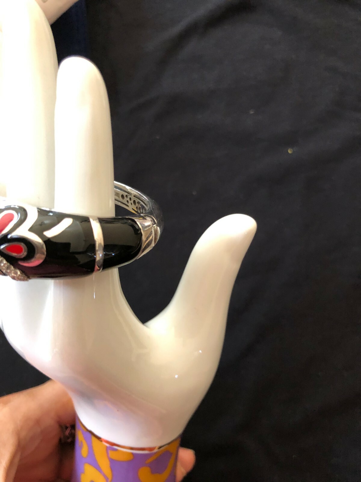 STERLING SILVER ENAMEL BANGLE - image 8