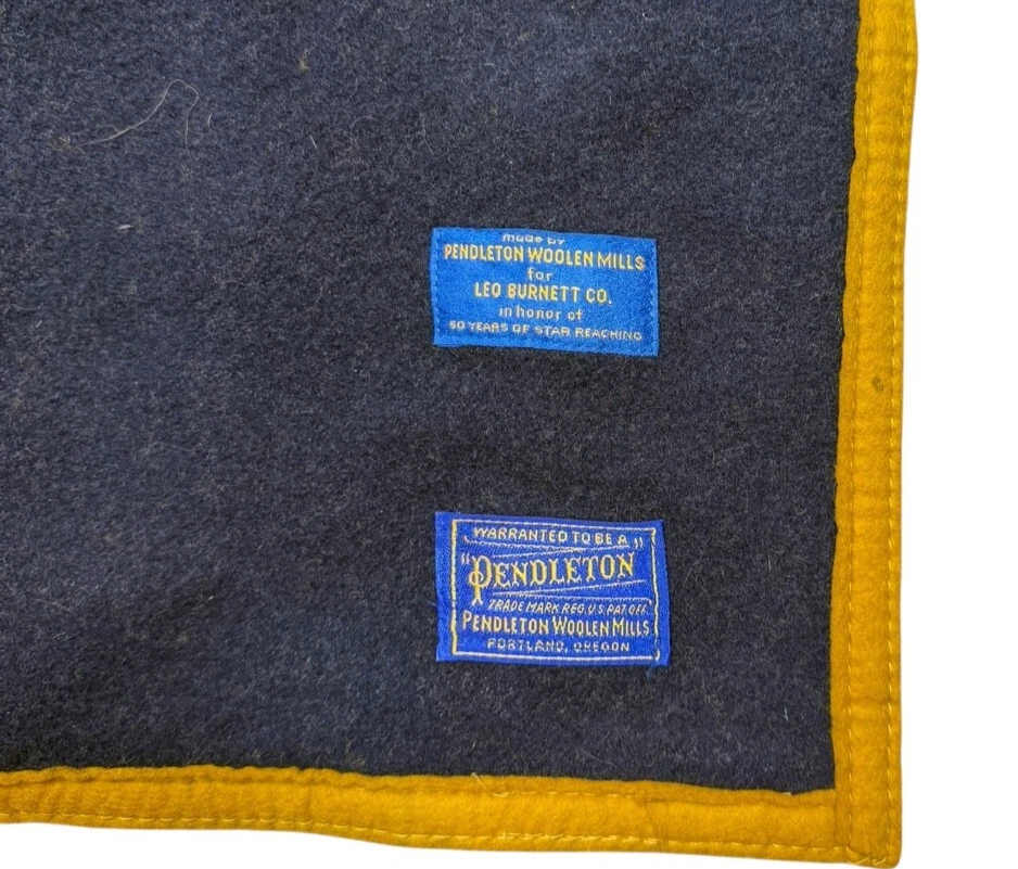 Pendleton Leo Burnett Co. 50th Anniversary Wool Blanket Set with Bag Size 62x76 - Image 3 of 4