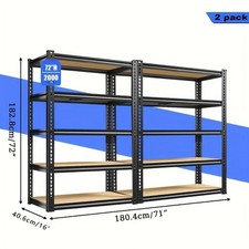 2pcs Heavy Duty Metal Shelving Unit 5 Tier Adjustable Garage Storage Rack 2000lb