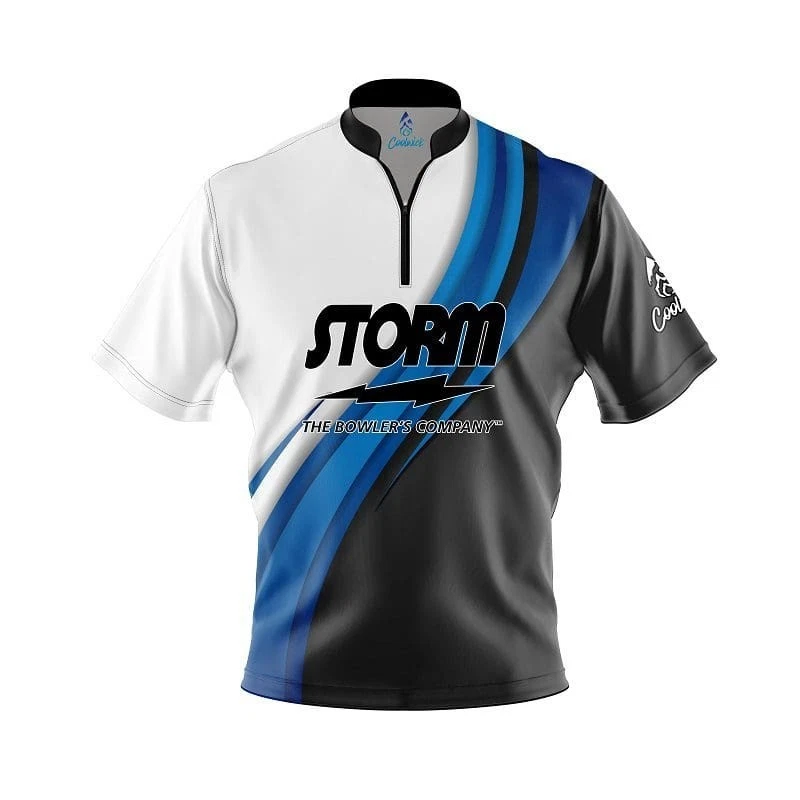 Storm Blue Flutter Bowling Jersey Shirt