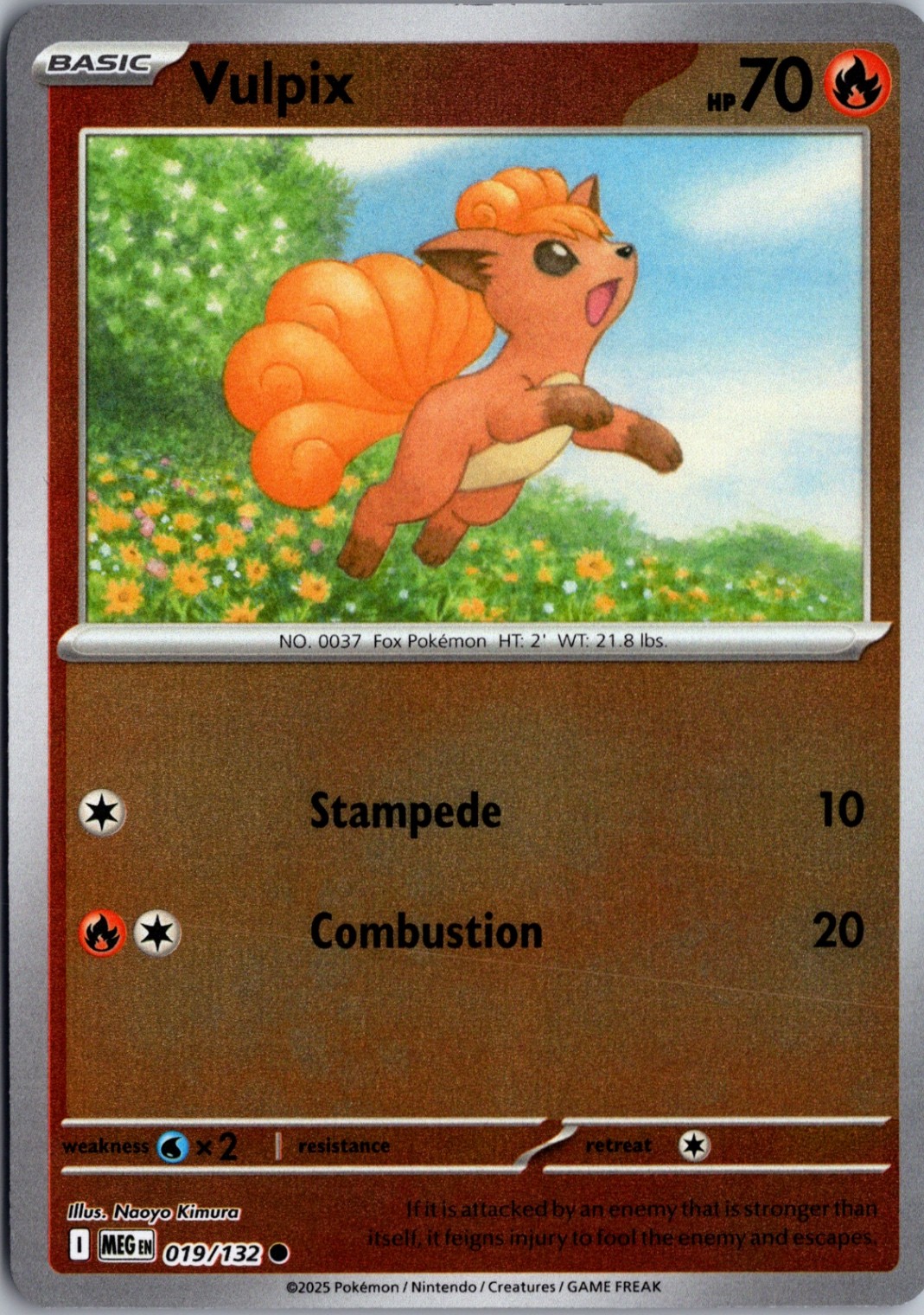 Vulpix - Reverse Holo Common ME01: Mega Evolution 019/132 NM