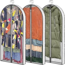 50" Garment Bags for Hanging Clothes Clear Moth Proof Suits Covers with 4" Gu...