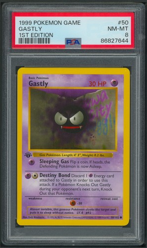 Gastly (1st Edition) graded PSA 8 for sale on eBay