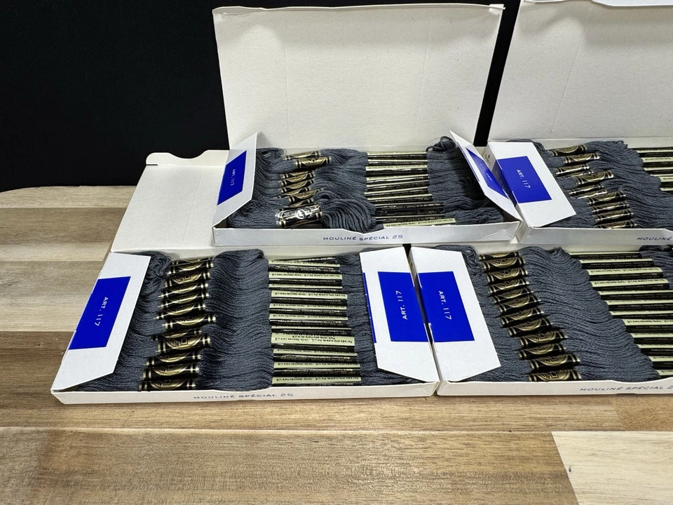 ✅ 5 Boxes ✅NEW ✅DMC 25 EMBROIDERY FLOSS ✅MOULINE ✅FRANCE ✅100% COTTON ✅#413 - Image 4 of 4