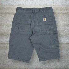 Vintage 90s Carhartt Carpenter Shorts 32x12 Relaxed Fit Grey Canvas Dungarees