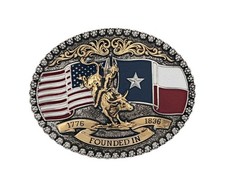 Montana Silversmiths Belt Buckle Texas 1836 Attitude Two Tone A920
