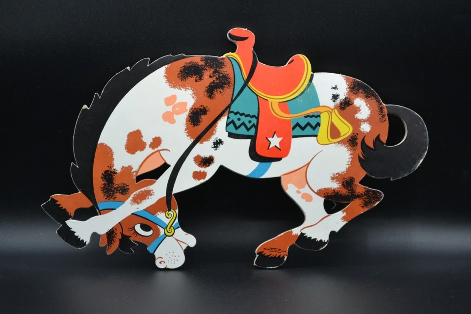 Vtg Dolly Toy Co. Wall Hangings Western Horse Boy Cow Lot of 4 patent pending - Image 2 of 4