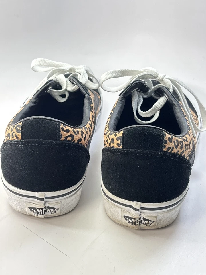 Vans Old Skool Low Shoes Women 9 Suede/Cheetah Leopard Animal Print Lace Up - Image 3 of 4