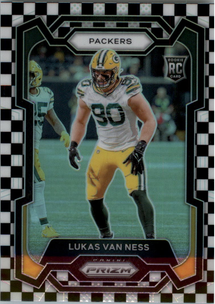 2023 Panini Prizm Prizms Black and White Checker #336 Lukas Van Ness - FB