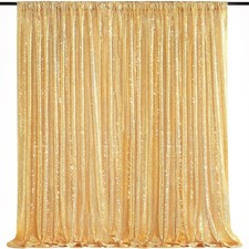 Gold Sequin Backdrop Curtain 8x8 Ft Glitter Gold Photography Background