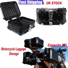 25L Motorcycle Tail Box Luggage Storage Trunk Bag Universal Tool Case Black