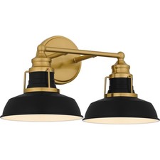 Aged Brass Two Light Bath from the Huxley Collection