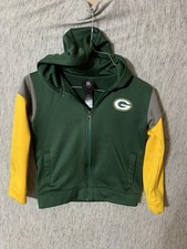 NFL Team Apparel Kids Green Bay Packers Full Zip Hoodie Size 7 Large