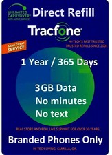 TRACFONE  ▶  1 Year/365 Days Only with 3GB  ▶ Direct refill to Branded Phones