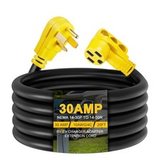 20ft EV Charger Adapter Cord NEMA 14-30P to 14-50R, 30 Amp 4 Prong Dryer to 5...