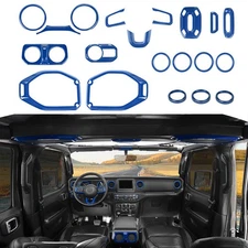 Full Interior Decoration Trim Cover for Jeep Wrangler JL 2018+ Blue Accessories