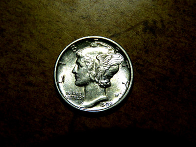 High Grade BU Better Date Problem FREE 1929-P Mercury Silver Dime DF3