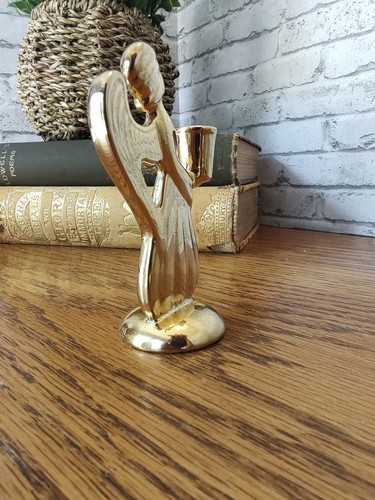 Skultuna 1607 Guardian Angel 3.5” Candle Holder Gold Plated Brass Small Sweden - Picture 4 of 5