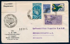 LZ-129 Hindenburg Brazil-Germany Postal Cover, Sieger 404, April 5, 1936