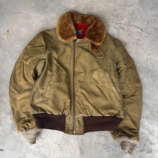 Vintage 1940s Glover B-15 Flight Jacket Lined Collar Talon Zip USA Made