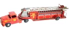 1950's Marx 35” Lumar Tin Hook & Ladder Fire Truck", VFD NO. 9 Pressed Steel