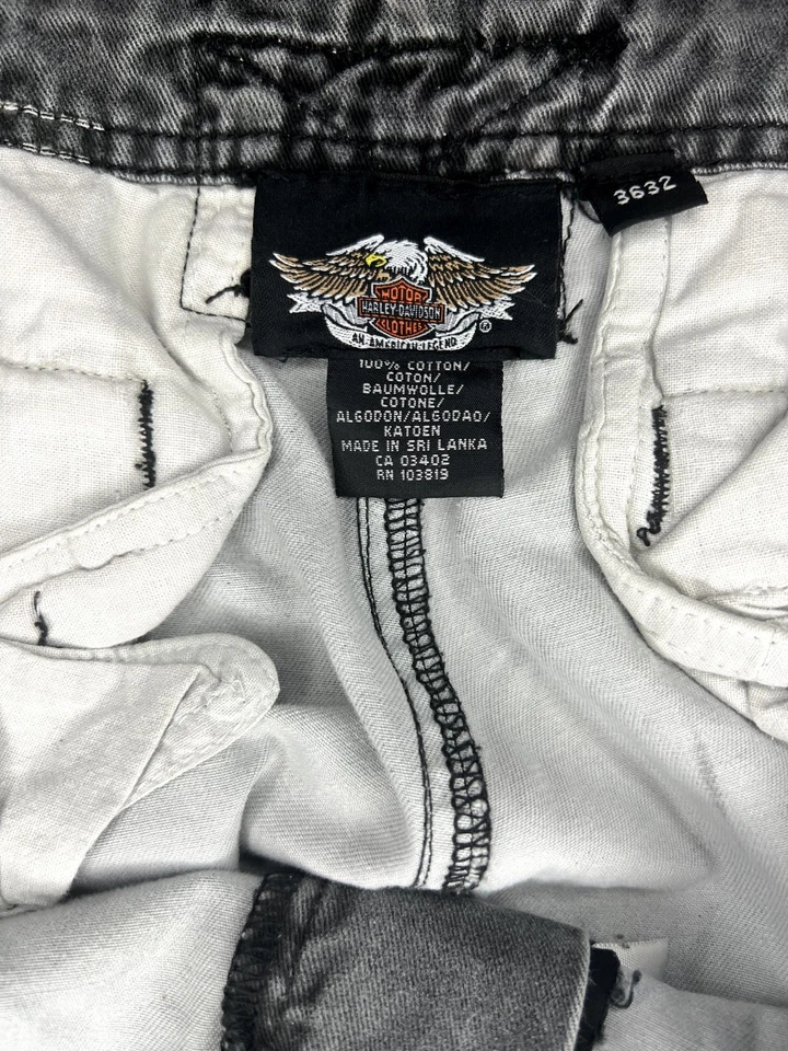 Harley-Davidson vintage Y2K patrón 36x30 DPM carga multi bolsillo núcleo de motociclista Foto 4 de 4