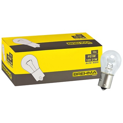 20x BREHMA P21W 12V 21W Kugellampe BA15s Bremslicht Birne Tagfahrlicht